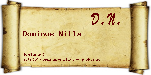 Dominus Nilla névjegykártya